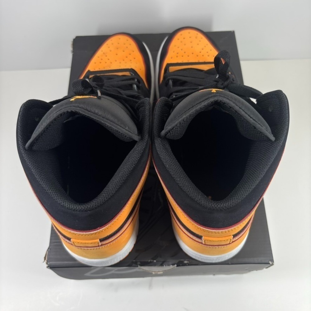 Nike Air Jordan 1 Mid SE Fat Tongue Men's US 13 Black/Vivid Orange FJ4923-008 - Picture 7 of 16